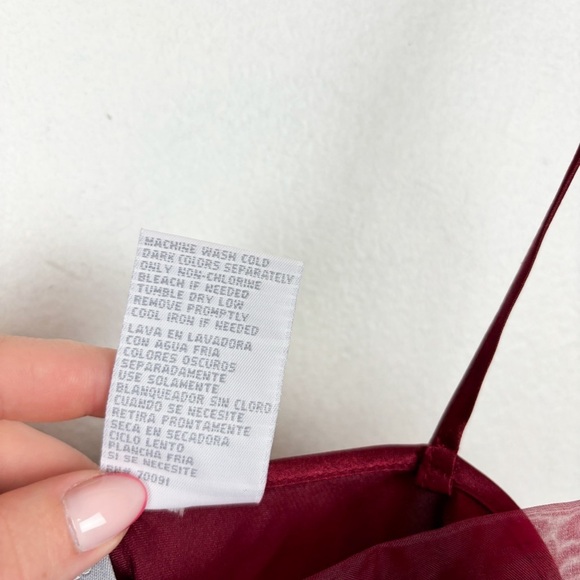 Jaclyn Smith Vintage Y2K Burgundy Paisley Embroidered Satin Slip Dress Sz XL - Picture 6 of 6